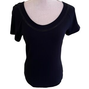 Escada Black Scoop Neck Short Sleeve Tee 38(6)